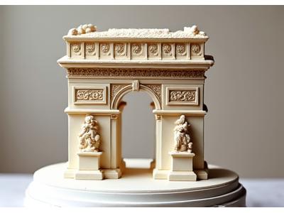 Gâteau miniature reproduisant la Tour Eiffel avec une précision architecturale