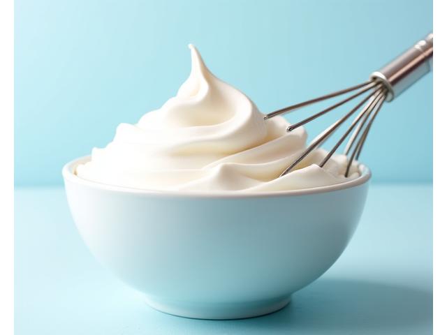Illustration de l'aquafaba fouettée en neige, démontrant sa capacité à remplacer les blancs d'œufs.