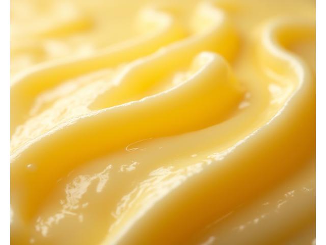 Illustration du processus d'émulsion d'un beurre végétal, montrant la texture parfaite et homogène.