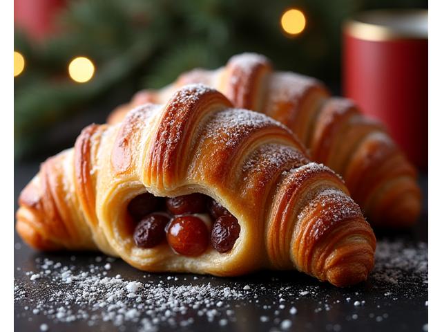 Croissant aux marrons glacés et épices d'hiver.
