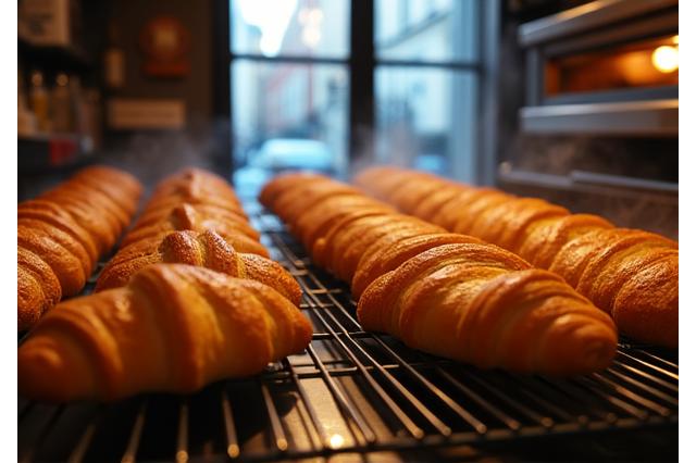 Aube à Paris, les premières viennoiseries sortent du four de Croissantdor Pâtisserie.